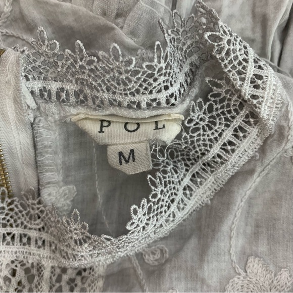 POL Blouse Top Gray Medium - Picture 2 of 3